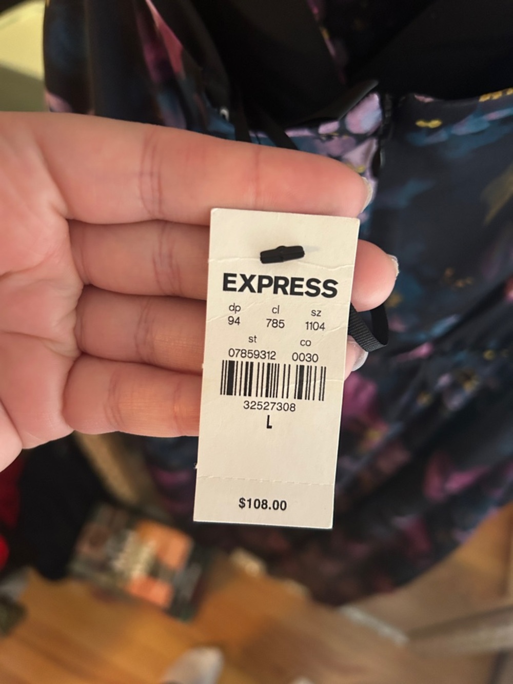 Express Floral Wrap Midi Dress in Deep Plum and Black - Picture 10 of 10